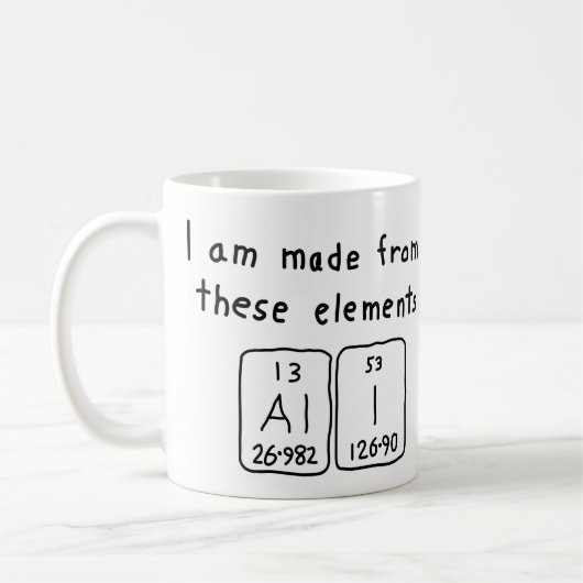 アリ定期テーブル名mug コーヒーマグカップ (左)