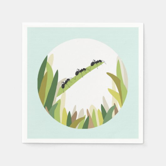 アリ昆虫紙ナプキン屋外パーティー スタンダードカクテルナプキン (正面)