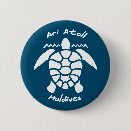 アリ環礁のモルディブでウミガメと泳ぐ 缶バッジ