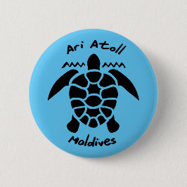 アリ環礁のモルディブでウミガメと泳ぐ 缶バッジ