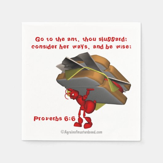 アリ箴言6:6 スタンダードカクテルナプキン (正面)