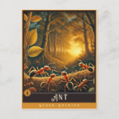 アリ | かわいい家族ヴィンテージ動物はがき ポストカード (正面)