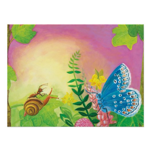 アリ、カタツムリ、チャップマンの青い蝶 ポスター (正面)