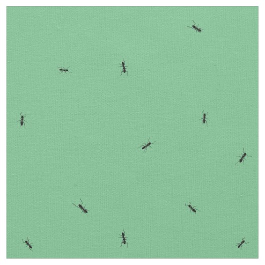アリ、実物大、緑の背景 ファブリック (クローズアップ)