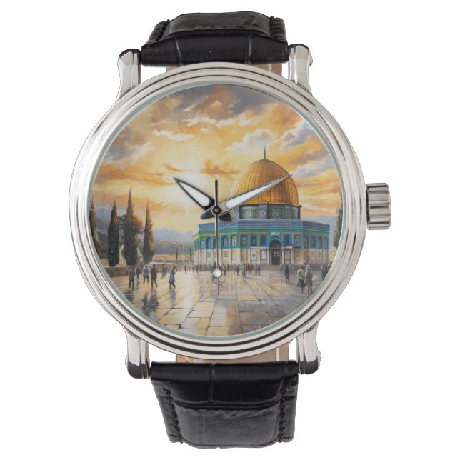 アルアクサモスク，パレスチナ 腕時計 (正面)