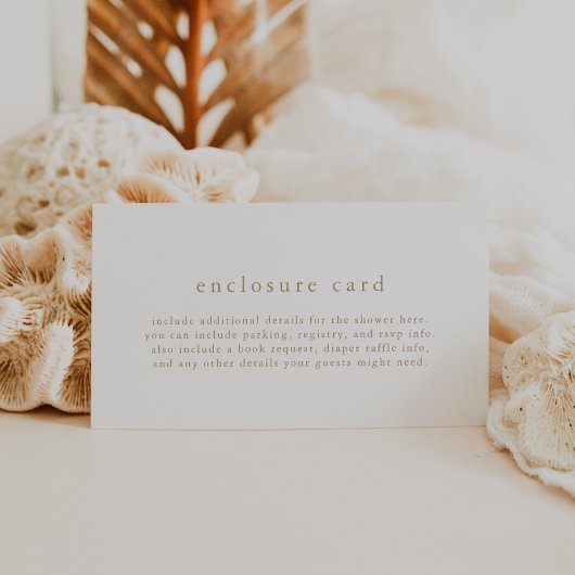 アルイッサ ユニーク ホワイト ゴールド ボヘミア シンプル ベビーシャワー エンクロージャーカード