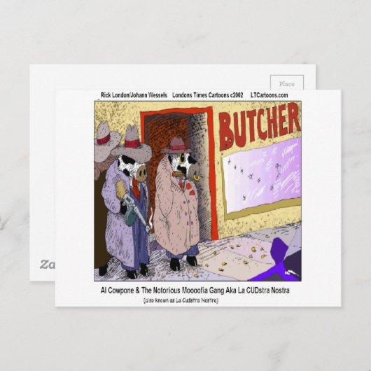 アルカウポーネ&ザモフィア集団おもしろい牛 ポストカード (正面/裏面)