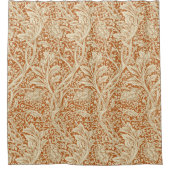 アルカディアウィリアムモリスホーソーン葉のパターン シャワーカーテン (正面)