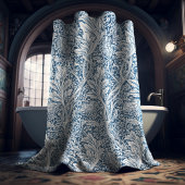 アルカディアウィリアムモリスホーソーン葉のパターン シャワーカーテン