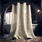 アルカディアウィリアムモリスホーソーン葉のパターン シャワーカーテン