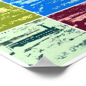 アルカトラズとゴールデンゲートブリッジのポップ・アートのアートポスター ポスター (角)