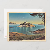 アルカトラズアイランドカリフォルニアヴィンテージトラベル ポストカード (正面/裏面)