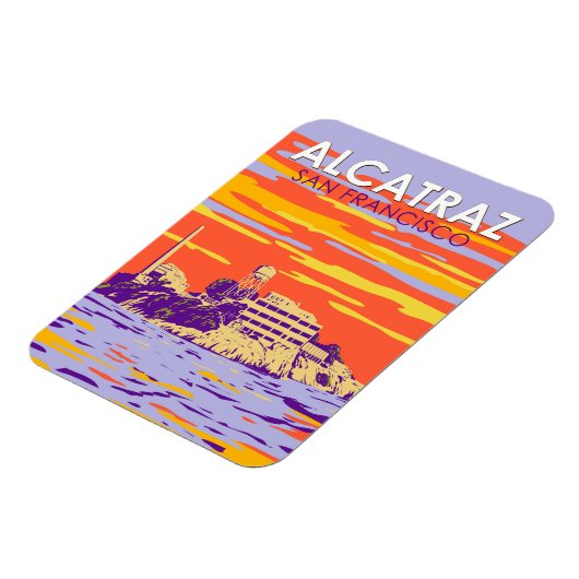 アルカトラズアイランドサンフランシスコトラベルアートヴィンテージ マグネット (左側)