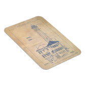 アルカトラズアイランドライトハウスヴィンテージブループリント マグネット (右側)