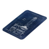 アルカトラズアイランドライトハウスヴィンテージブループリント マグネット (左側)