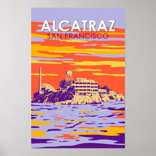 アルカトラズ島 サンフランシスコ 旅行 アート ヴィンテージ ポスター (正面)