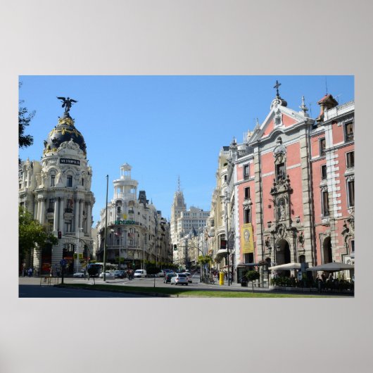 アルカラとグランビア通り、マドリードのポスター ポスター (正面)