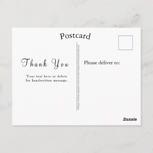 アルカンジェル・マイケル ゴールド グリッター ネイビーブルー サンクス ポストカード (裏面)