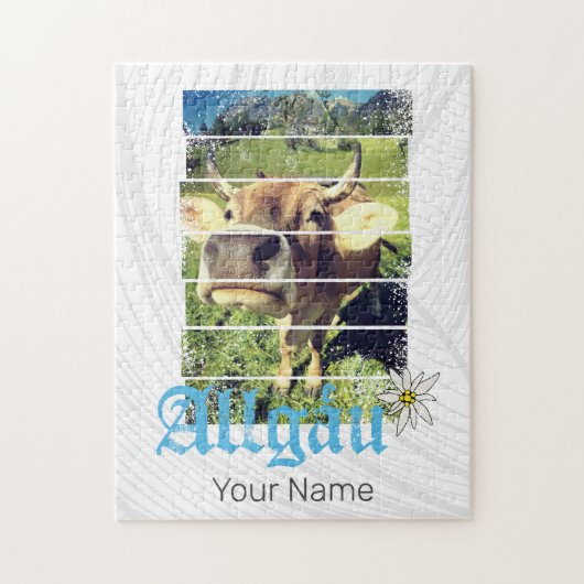 アルガウアルプスヴィンテージカウババリアGermanyお土産 ジグソーパズル (縦)