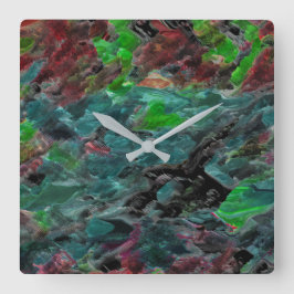 アルガスou corais do mar com efeito onda スクエア壁時計