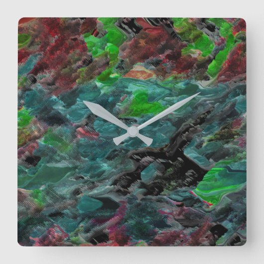 アルガスou corais do mar com efeito onda スクエア壁時計 (正面)