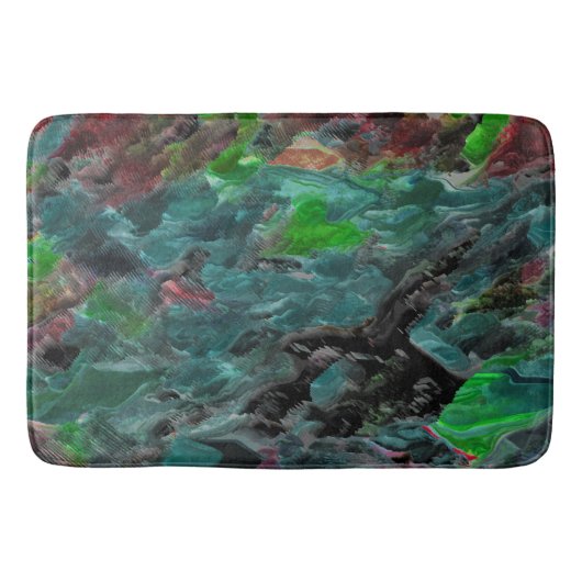 アルガスou corais do mar com efeito onda バスマット (正面)