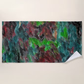 アルガスou corais do mar com efeito onda ビーチタオル (正面)