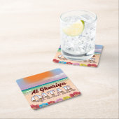 アルガリヤカタールビーチポスター スクエアペーパーコースター (インサイチュ)