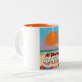 アルガリヤカタールビーチポスター ツートーンマグカップ (正面左)