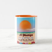 アルガリヤカタールビーチポスター ツートーンマグカップ (中央)