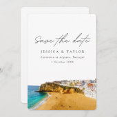 アルガルヴェのカルボエイロ ポルトガル 写真 保存日 招待状 (正面/裏面)