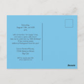 アルガルヴェビーチガールビッグ誕生日パーティーの招待 ポストカード (裏面)