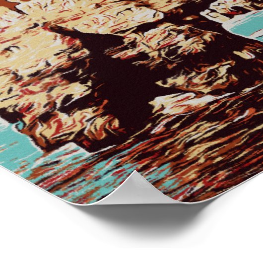 アルガルヴェビーチポルトガルヴィンテージ旅行ポスター ポスター (角)