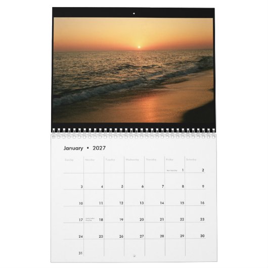 アルガルヴェ地方、ポルトガルのカレンダー2014年 カレンダー (1月 2027)