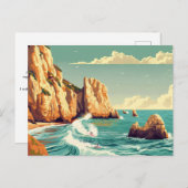 アルガルヴェ,ポルトガルサーフヴィンテージトラベル ポストカード (正面/裏面)