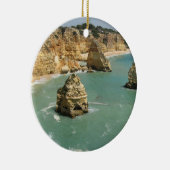 アルガルヴェ，ポルトガル，ベナギルビーチと崖 セラミックオーナメント (右)