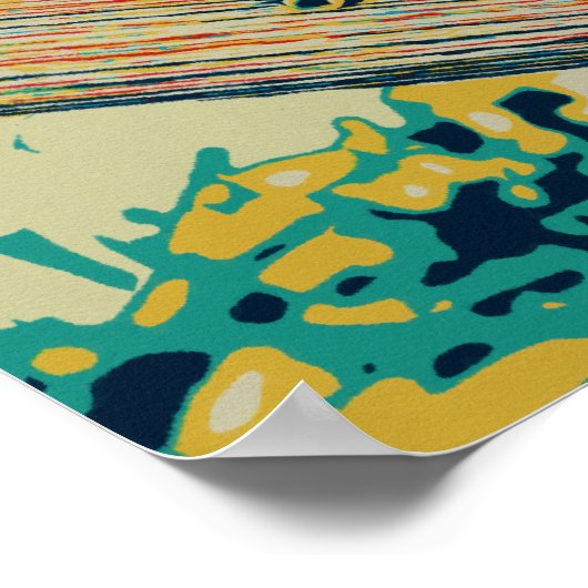 アルガルヴカメレオンイラストレーションポルトガルヴィンテージ ポスター (角)