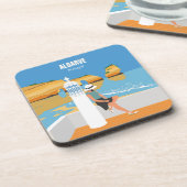 アルガルヴビーチガールトラベルヴィンテージスタイル コースター (左側)