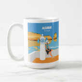 アルガルヴビーチガールトラベルヴィンテージスタイル コーヒーマグカップ (左)