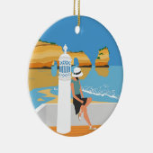アルガルヴビーチガールトラベルヴィンテージスタイル セラミックオーナメント (右)