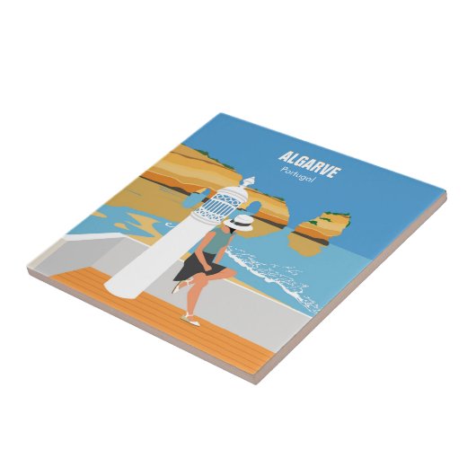 アルガルヴビーチガールトラベルヴィンテージスタイル タイル (側面)