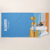 アルガルヴビーチガールトラベルヴィンテージスタイル ビーチタオル (正面)