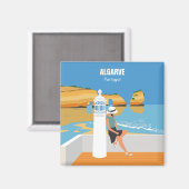 アルガルヴビーチガールトラベルヴィンテージスタイル マグネット (正面/裏面)