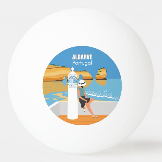 アルガルヴビーチガールトラベルヴィンテージスタイル 卓球ボール (正面)