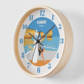 アルガルヴビーチガールトラベルヴィンテージスタイル 壁時計 (傾斜)