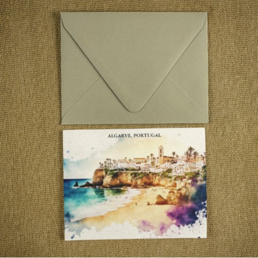 アルガルヴポルトガルウォーターカラートラベル ポストカード