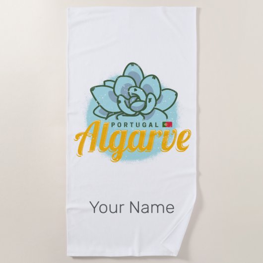 アルガルヴポルトガルフラワーサキュリーヴィンテージ土産 ビーチタオル (正面)