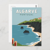 アルガルヴポルトガルレトロトラベルアートヴィンテージ ポストカード (正面/裏面)