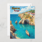 アルガルヴポルトガル風光明媚なポストカード – 沿岸旅行 シーズンポストカード (正面/裏面)