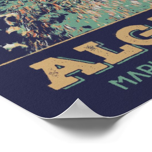 アルガルヴマリンハビーチポルトガルヴィンテージ旅行 ポスター (角)